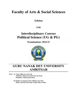 Interdisciplinary Course In Political Science