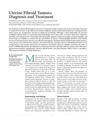 Miomas, Diagnóstico, Tratamiento