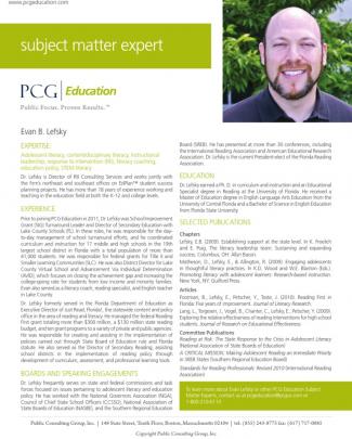 Public Consulting Group Employee - Evan Lefsky