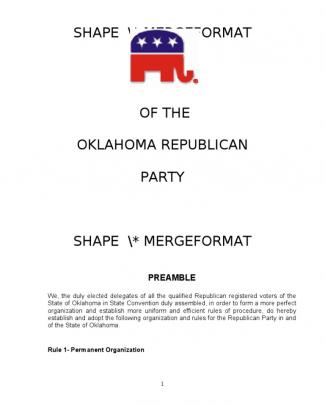 Oklahoma Republican Party Rules (last Revised 2003)