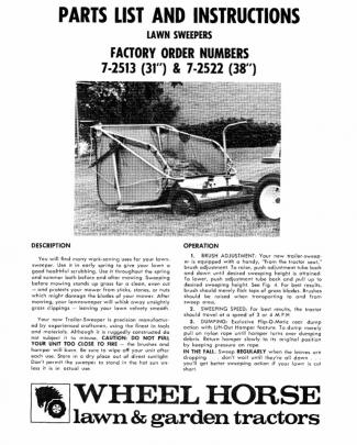 Wheelhorse Lawn Sweeper Manual  7-2513