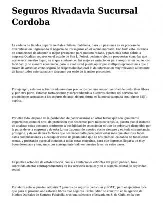 <h1>seguros Rivadavia Sucursal Cordoba</h1> 