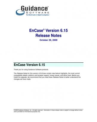 Encase V6.15 Release Notes