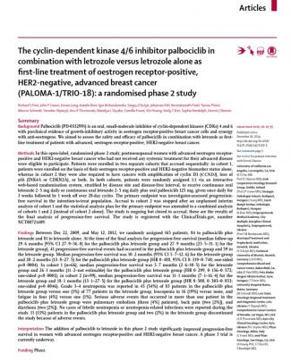 Palbocicb Phase 2 Clinical Trial