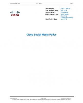 Cisco Social Media Policy, Guidelines And Faqs