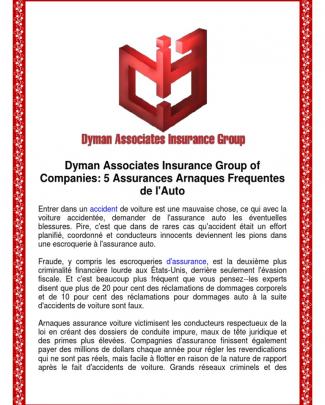 Dyman Associates Insurance Group Of Companies: 5 Assurances Arnaques Frequentes De L'auto