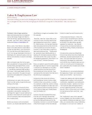 Labor & Employment Law  