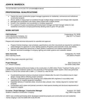 Construction Project Manager Commercial Residential In Philadelphia Pa Resume John Maresca