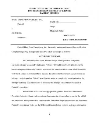 Prenda Law Case: Hard Drive Productions Complaint Cv-08337