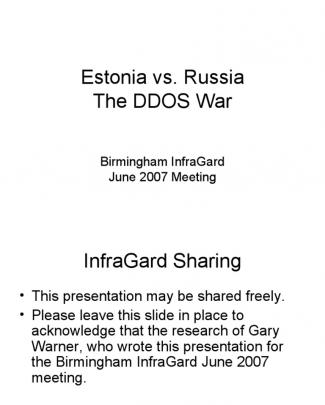 Estonian. Vs Russia - The Ddos War