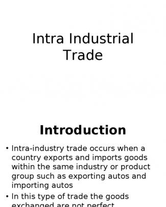 Intra-industry Trade