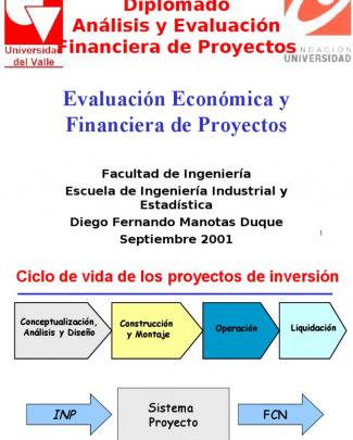 Evaluacion Economica Y Financiera De Proyectos