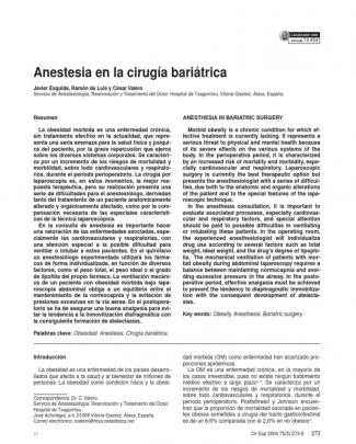 Anestesia Bariatrica