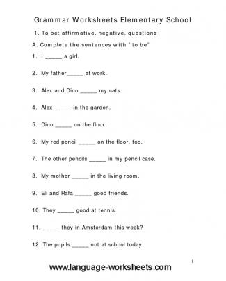 Grammar Worksheets Elementary School 6
