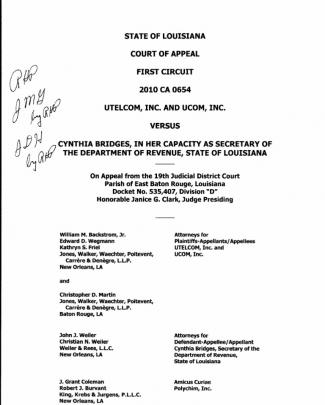 Utelcom Inc. V. Bridges, 2010 Ca 0654 Decision Appeal (la. App. Sept. 12, 2011)