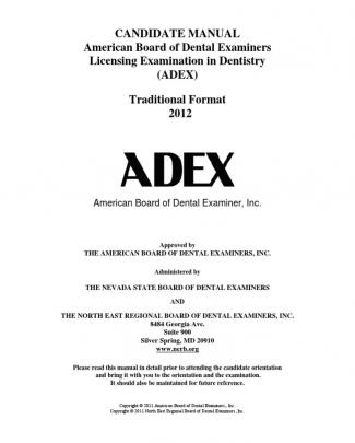 Dental Manual 2012 Traditional