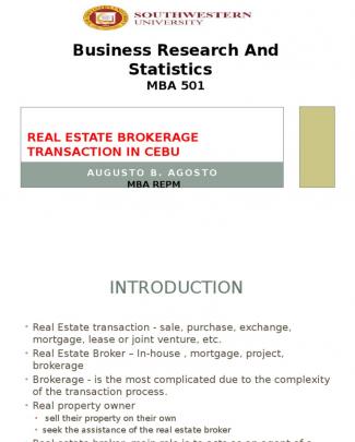 Real Estate Brokerage Presentation