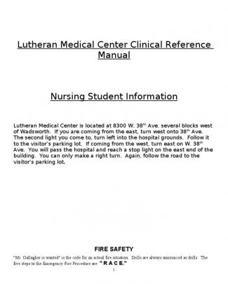 Lutheran Medical Center Peds Clinical Reference
