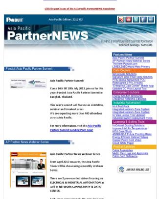 Panduit Asia Pacific English Partnernews Newsletter 2013 Q2