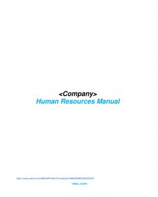 Human Resources Manual