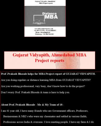 Gujarat Vidyapith, Ahmedabad Mba Project Reports.pptm