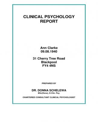 Clinical Psychology Report 