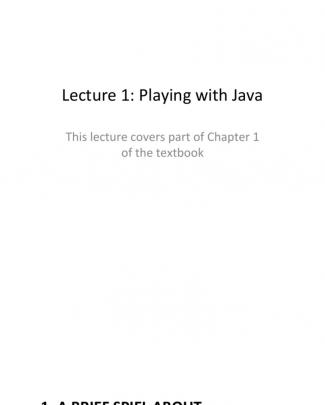 Computer Programming: Intro To Java Lesson 1