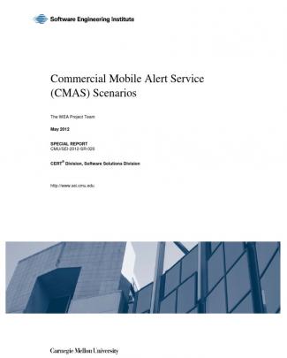 Commercial Mobile Alert Service (cmas) Scenarios