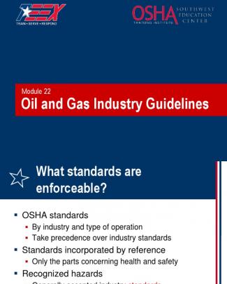 22 Oil Gas Industry Guidelines