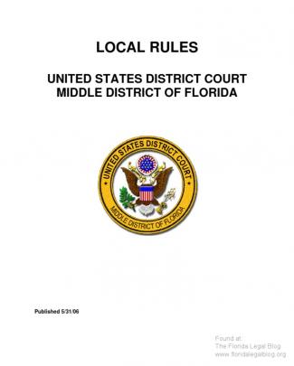 Middle District Of Florida Local Rules (5-31-06)