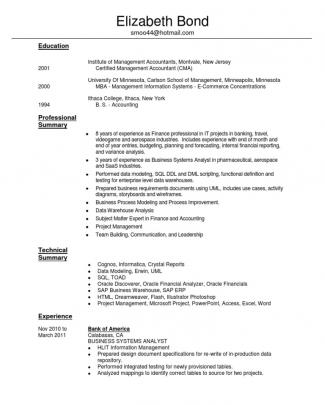 Business Systems Analyst In Los Angeles Ca Resume Elizabeth Bond