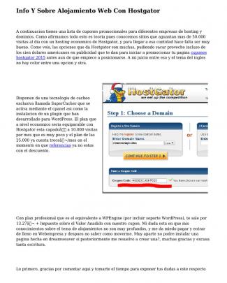 Info Y Sobre Alojamiento Web Con Hostgator 