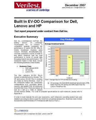 Dell Built In Ev Do Business Class Competitive Analysis 2007