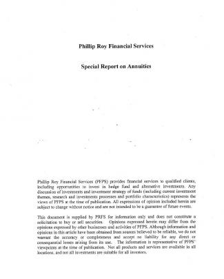Phillip Roy Financial - Report-annuities
