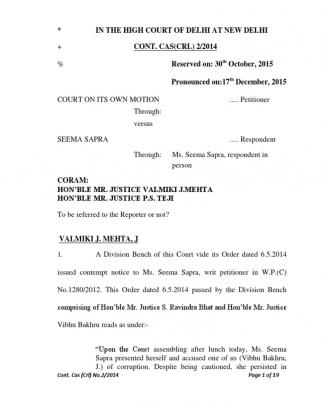 Contempt Case Of A Lawyer