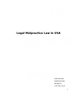 Legal Malpractice Law In Usa