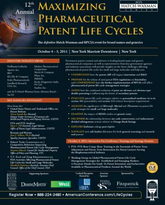 Aci Maximizing Pharmaceutical Patent Life Cycles 2011 Nyc