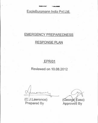 Emergency Preparedness And Response Plan