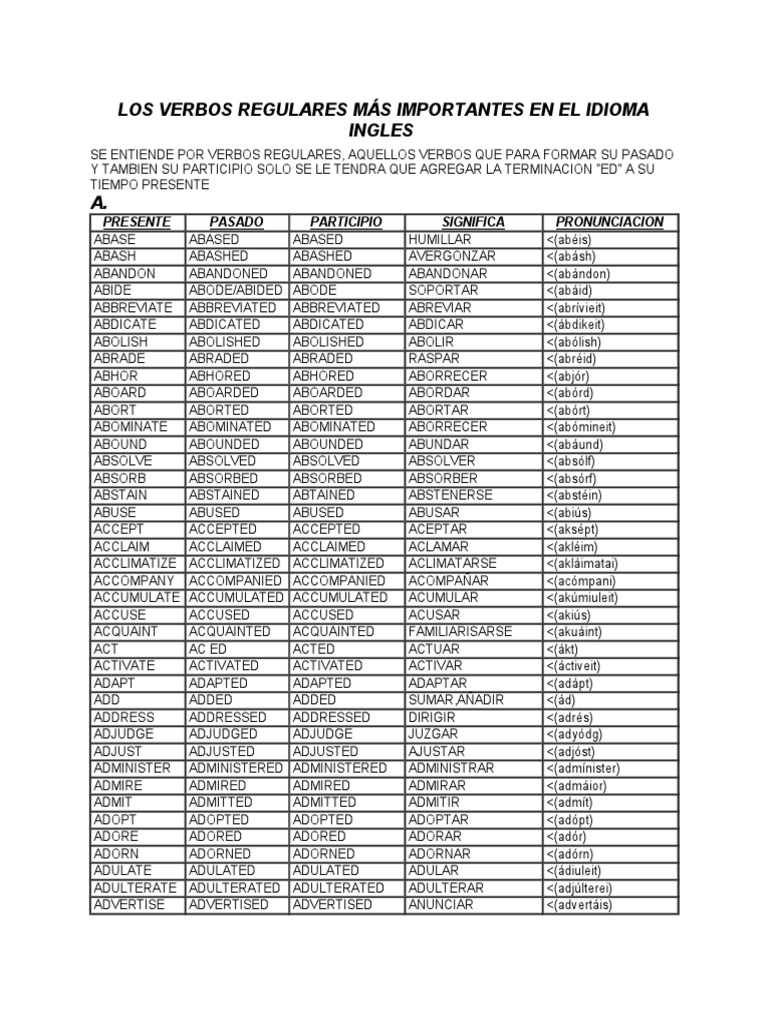 los-verbos-regulares-ejemplos-pdmrea