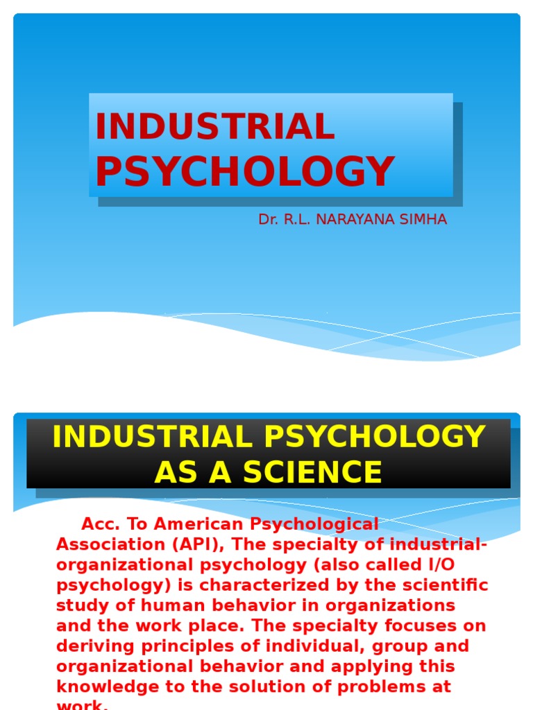 case study on industrial psychology